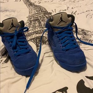 Jordan retro 5 blue suede